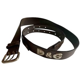 Dolce & Gabbana-Cinturones-Marrón oscuro