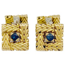 Autre Marque-Van Cleef & Arpels cufflinks two golds and sapphires.-Other