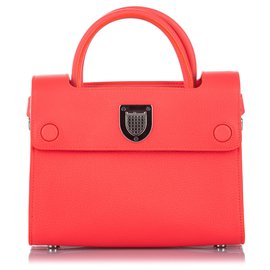 Dior-Dior Orange Diorever Leather Satchel-Orange