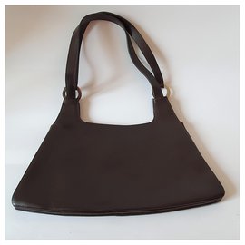 Pennyblack-Pennyblack bag (MAX MARA) in brown leather with red stitching-Dark brown