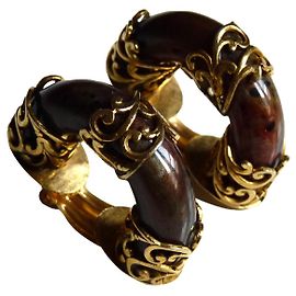 Isabel Canovas magnificent half hoops vinage years 80 Golden