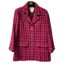 Jaqueta Chanel de lã rosa Fall 1995 Rosa