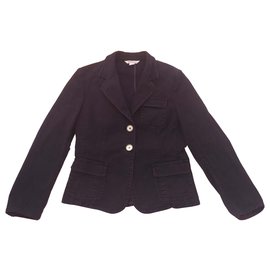 Marella Black Cotton Jacket Size 44 Black