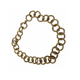 Chanel-Coleção CHANEL impressionante 26 CERCA DE 1990 colar gargantilha de corda de ouro-Dourado