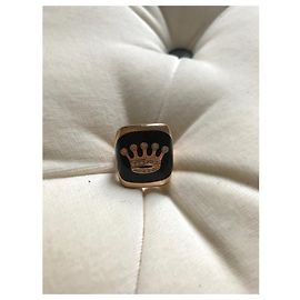 Autre Marque Bague chevalière couronne diamant GAVELLO Doré