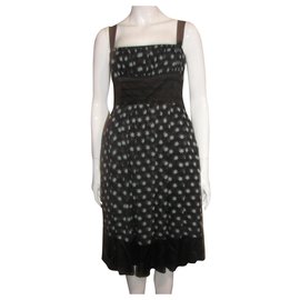 Diane Von Furstenberg-Silk dress with star pattern-Black,Blue