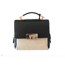 Balenciaga Le Dix Lederhandtasche Schwarz Beige