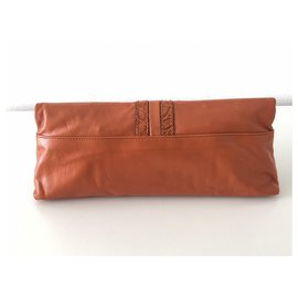 Gucci-Bamboo Leather Clutch-Orange