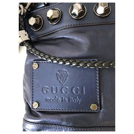 Gucci-Embreagem de couro-Azul,Metálico