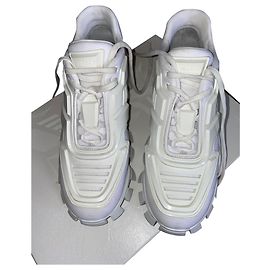Prada Basket Sneakers White Leather White