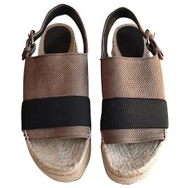 Balenciaga wedge espadrilles Black Beige Taupe