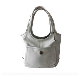 Coach-Leather Handbag-White