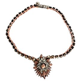 Colar Shourouk Rosa e Preto Cristais Swarovski Preto Rosa