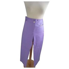 Autre Marque CHIARA D'ESTE Calças 7/8 de algodão malva Roxo