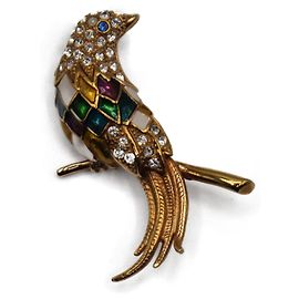 Autre Marque Schöne Vintage Craven Bird Brosche Gold hardware