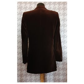 Yves Saint Laurent-Blazers Jackets-Brown