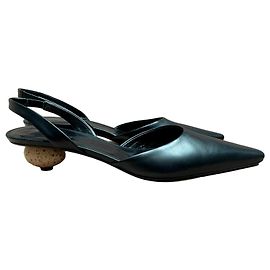 Escarpins slingback Loewe Egg noir en cuir Noir