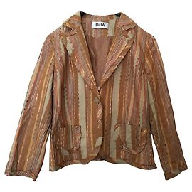 Autre Marque Biba Tailored Cotton Jacket Brown Beige Size 38 Brown