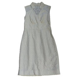 Milly-Guipure Lace Dress-White,Cream
