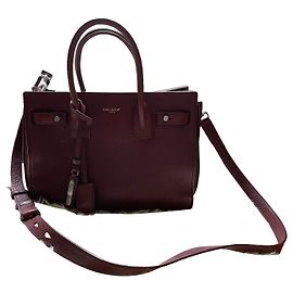 Saint Laurent Sac de Jour Nano Leder Dunkelrot Bordeaux