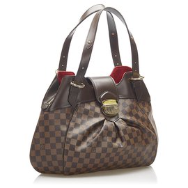 Louis Vuitton-Louis Vuitton Brown Damier Ebene Sistina GM-Brown,Dark brown