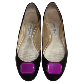 Jimmy Choo Ballerinas aus schwarzem Lackleder 38.5 IT Schwarz