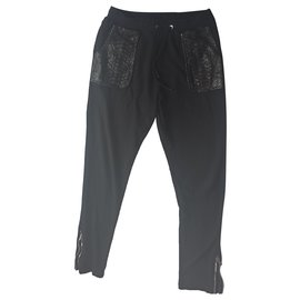 Autre Marque Pantalon Jogging Joey MARTIN'S Noir Coton et Python XL Noir