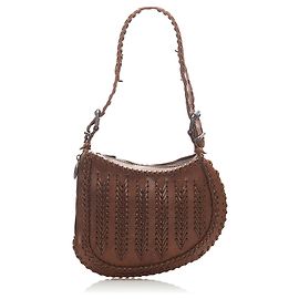 Fendi Brown Oyster Leather Hobo Bag Brown