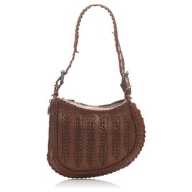 Fendi-Fendi Brown Oyster Leather Hobo Bag-Brown