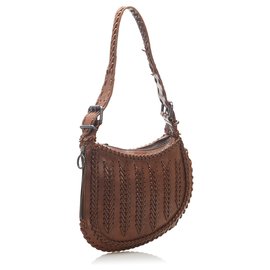 Fendi-Fendi Brown Oyster Leather Hobo Bag-Brown