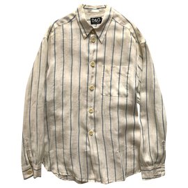 D&G Camisa de linho listras Multicor