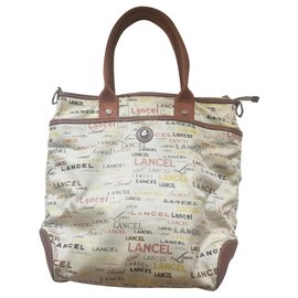 Bolsa de compras com monograma lancel Multicor
