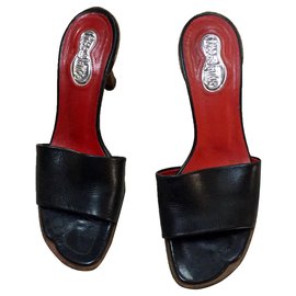Free Lance Leather Mules Black Hazelnut Black Hazelnut