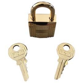 Hermès-Hermès golden steel padlock for Kelly and Birkin-Gold hardware