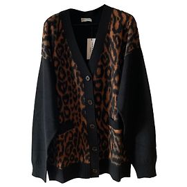 Sonia Rykiel Strickjacke mit Leopardenmuster Braun