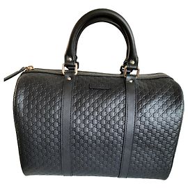 Gucci Guccissima Black Leather Handbag Black