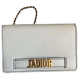 Christian Dior J'adior Clutch Tasche Leder Eggshell Aus weiß