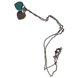 Tiffany & Co "Return to Tiffany's" Mini-Plakettenanhänger mit Herzfutter Silber Hellgrün