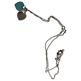 Tiffany & Co-"Return to Tiffany's" Mini-Plakettenanhänger mit Herzfutter-Silber,Hellgrün