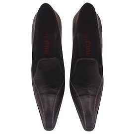 Miu Miu Black Leather Pumps High Heels Black
