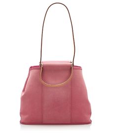 Hermès Sacoche en toile Hermes Cabag Elan rose Marron Rose