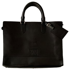 Ralph Lauren-Black leather business bag-Black