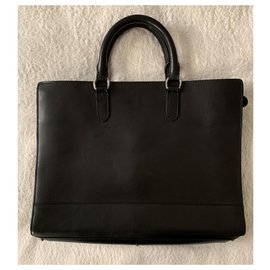 Ralph Lauren-Black leather business bag-Black