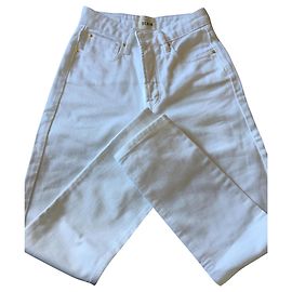 SéZane Jeans com botões Fora de branco