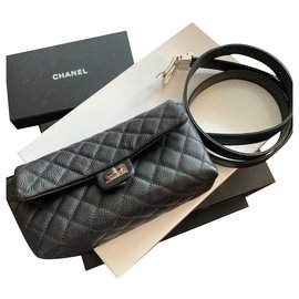 Chanel-Sacos de embreagem-Preto,Hardware prateado