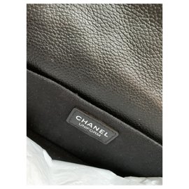 Chanel-Bolsos de embrague-Negro,Hardware de plata