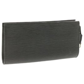Louis Vuitton-LOUIS VUITTON Epi Bucket Pouch Black LV Auth ar3332-Preto