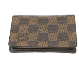 Louis Vuitton-LOUIS VUITTON Damier Ebene Organizer De Poche Card Case 2Set N61721 Auth yk279-Damier ebene