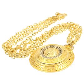 GIANNI VERSACE Medusa Collier Pendentif Ton Or Auth br222 Doré