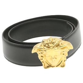 GIANNI VERSACE Medusengürtel Gold Schwarz Auth gt292 Schwarz
